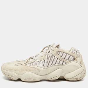 Yeezy x Adidas Cream Suede and Mesh Yeezy 500 Blush Sneakers Size 42