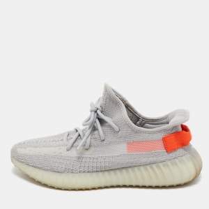 Pre Owned Adidas x Yeezy Grey Knit Fabric Boost-350-v2-tail-light Sneakers Size 43 1/3
