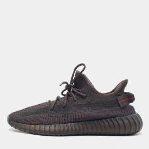 Pre Owned Adidas x Yeezy Black Knit Fabric Boost 350 V2 Cinder Sneakers Size 44 1/3