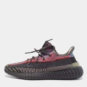 Pre Owned Yeezy x Adidas Multicolor Knit Fabric Boost 350 V2 Yecheil Reflective Sneakers Size 44