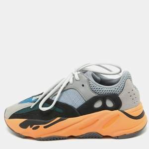 Pre Owned Yeezy x Adidas Multicolor Suede and Mesh Boost 700 Wash Orange Sneakers Size 39 1/3 