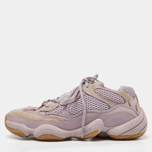 Adidas x Yeezy Purple Knit Fabric and Suede Boost Yeezy 500 Soft Vision Sneakers Size 38