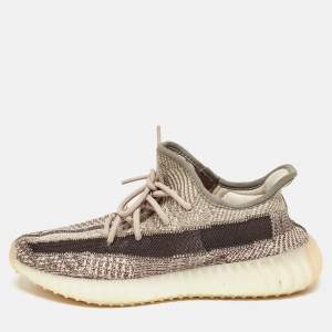 Yeezy x Adidas Beige/Brown Knit Fabric Boost 350 V2 Zyon Sneakers Size 40