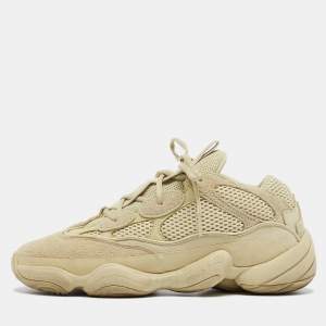 Pre Owned Yeezy x Adidas Light Yellow Suede and Mesh 500 Super Moon Sneakers Size 43 1/3