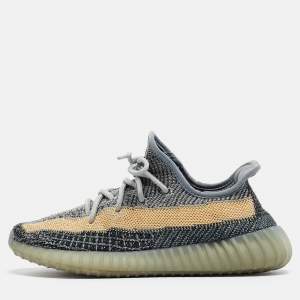 Pre Owned Yeezy x Adidas Blue Knit Fabric Boost 350 V2 Ash Blue Sneakers Size 40 2/3
