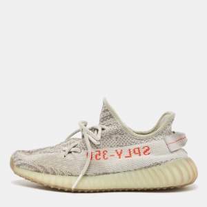 Yeezy x Adidas Two Tone Knit Fabric Boost 350 V2 Blue Tint Sneakers Size 40 2/3