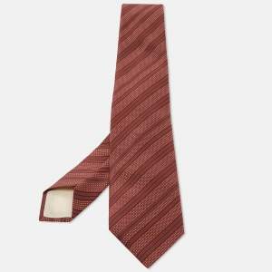 Yves Saint Laurent Vintage Pink Striped Silk Tie