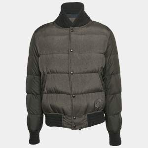Yves Saint Laurent Grey Synthetic Puffer Down Jacket XXL