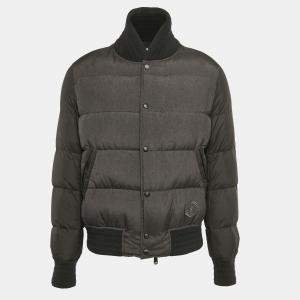 مملوكة مسبقًا جاكيت إيف سان لوران منفوش صناعي رمادي XXL