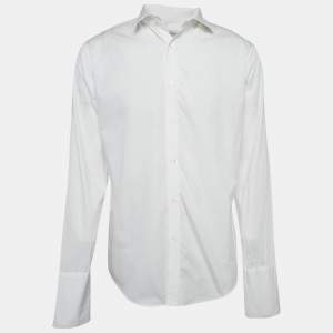 Yves Saint Laurent Vintage White Cotton Front Button Shirt L