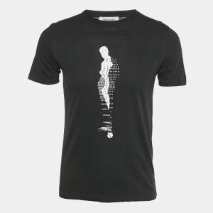 Pre Owned Saint Laurent Paris  Black Printed Jersey T-Shirt S