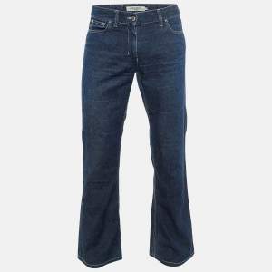Pre Owned Yves Saint Laurent Rive Gauche Blue Denim Boot Cut Jeans M/Waist 35"