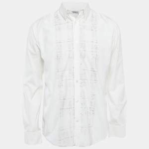 Pre Owned Yves Saint Laurent White Cotton Long Sleeve Shirt L