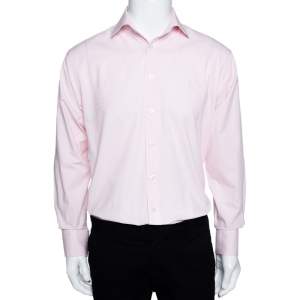 Yves Saint Laurent Pink Cotton Blend Long Sleeve Shirt M