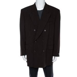 Yves Saint Laurent Vintage Brown Wool Double Breasted Jacket 3XL
