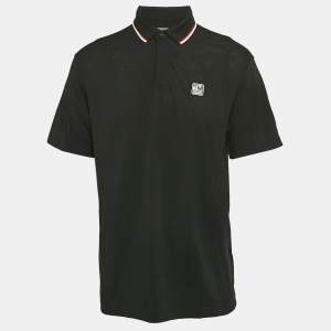 Z Zegna Techmerino Black Wool Pique Polo T-Shirt XL