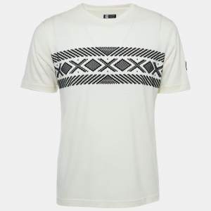 Z Zegna White Jersey Graphic T-Shirt M