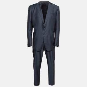 Z Zegna Grey Wool Tailored Suit Set 4XL