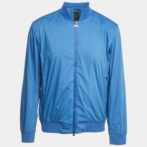 Z Zegna Blue Hydro Cotton Zip Front Jacket M