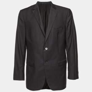 Pre Owned Z Zegna Black Wool City Two-Buttoned Blazer XXL