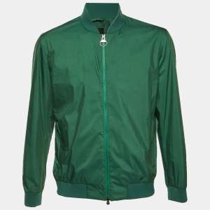 Pre Owned Z Zegna Green Technical Hydro Cotton Bomber Jacket M