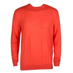 Z Zegna Blood Orange Wool Long Sleeve Sweater XL