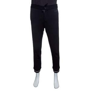 Z Zegna Techmerino Navy Blue Wool Contrast Striped Jogger Trousers M