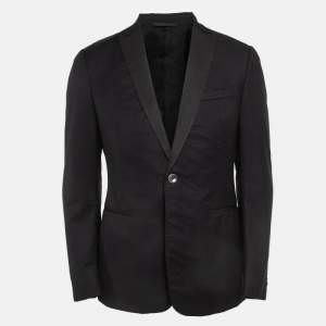 Z Zegna Black Wool Single Breasted Blazer L