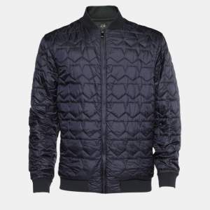 Z Zegna Bicolor Quilted Water Repellent Reversible Bomber Jacket XL