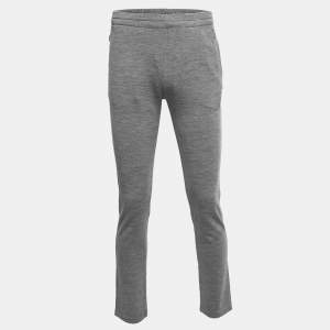 Z Zegna Grey Wool Knit Techmerino Joggers M