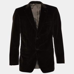 Z Zegna Brown Corduroy Button Front Blazer L