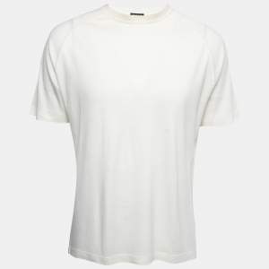 Z Zegna High Performance White Jersey Wool T- Shirt XL