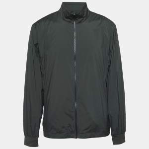 Z Zegna Dark Green Nylon & Wool Reversible Zip Front Jacket XL