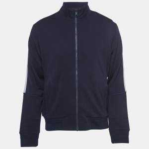 Z Zegna Techmerino Navy Blue Wool Zip Front Jacket L
