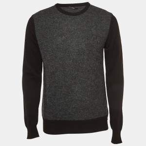 Z Zegna Black/Grey Knit Crew Neck Sweatshirt XL