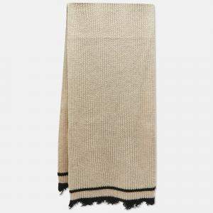 Zadig & Voltaire Beige Rib Knit Wool Blend Lisa Muffler