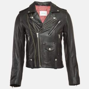Zadig & Voltaire Black Leather Louis Biker Jacket M