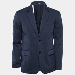 Zadig & Voltaire Navy Blue Cotton Blend Single Breasted Venice Blazer M