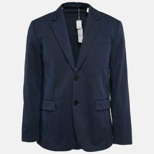 Zadig & Voltaire Navy Blue Cotton Blend Single Breasted Venice Blazer M