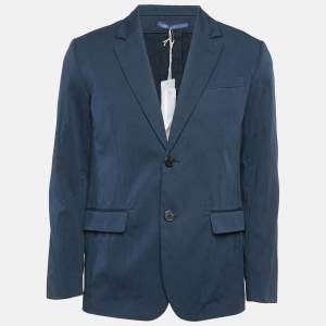 Zadig & Voltaire Navy Blue Cotton Blend Single Breasted Venice Blazer M