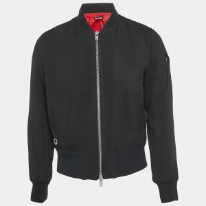 Zadig & Voltaire Black Gabardine Wool Blend Zip-Up Bradley Jacket S