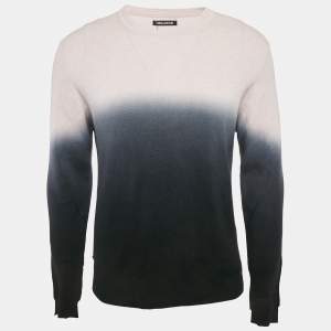 Zadig & Voltaire Pink/Black Ombre Cotton Knit Kennedy Sweater M