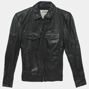 Zadig & Voltaire Black Leather Zip Front Jacket XS