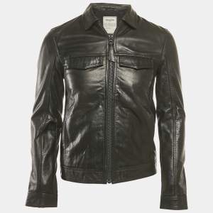 Zadig & Voltaire Black Leather Zip-Up Lasso Jacket XS