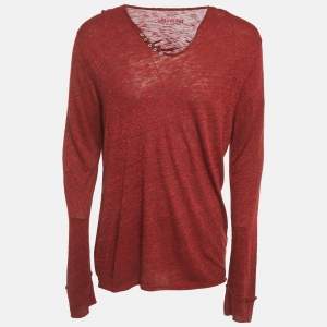 Pre Owned Zadig & Voltaire Red Jersey Monastir Overdyed T-Shirt XL