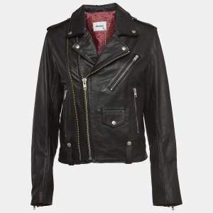 Zadig & Voltaire Black Leather Louis Biker Jacket M