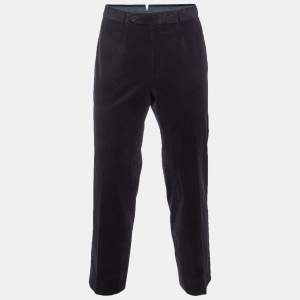 Pre Owned بنطلون كوردروي زيغنا كاشكو أزرق غامق خص ميوسورا مقاس ضخم جدًا