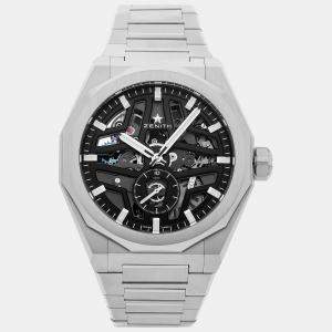 Zenith Black Stainless Steel Defy 03.9300.3620/78.I001 Automatic Men's Wristwatch 41 mm