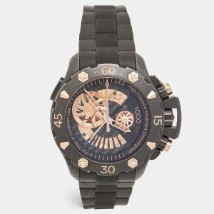 Zenith Black Titanium 18K Rose Gold Rubber Defy Xtreme Open El Primero 96.0528.4021.21.R642 Men's Wristwatch 46.50 mm