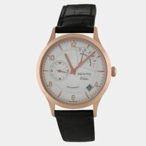 Pre Owned Zenith Class Elite Reserve  De Marche 18.1125.685 Automatic Cream 18k Rose Gold Men's Wristwatch 37 mm